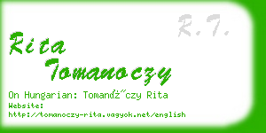 rita tomanoczy business card